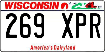WI license plate 269XPR