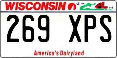 WI license plate 269XPS
