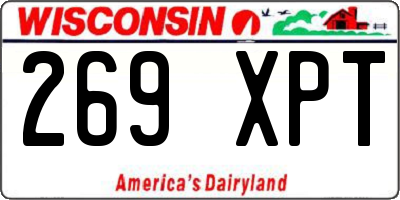 WI license plate 269XPT