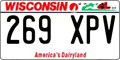 WI license plate 269XPV