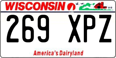 WI license plate 269XPZ