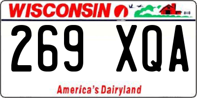 WI license plate 269XQA