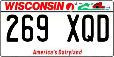 WI license plate 269XQD