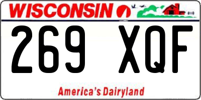 WI license plate 269XQF