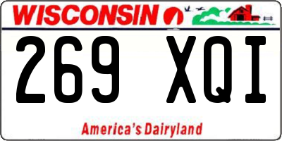 WI license plate 269XQI