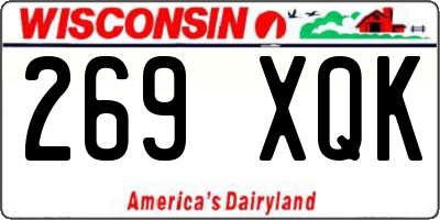 WI license plate 269XQK