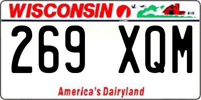WI license plate 269XQM