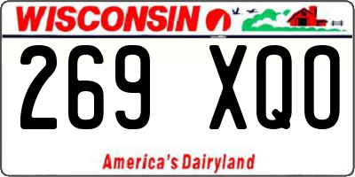 WI license plate 269XQO