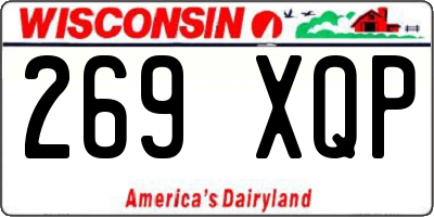 WI license plate 269XQP