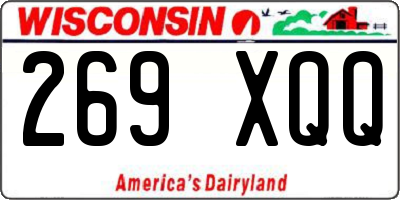 WI license plate 269XQQ