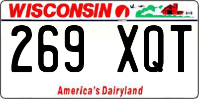 WI license plate 269XQT