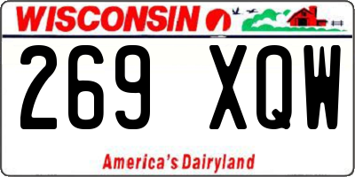 WI license plate 269XQW