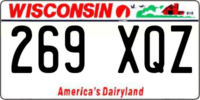 WI license plate 269XQZ
