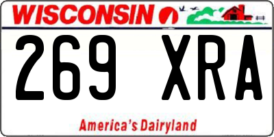WI license plate 269XRA