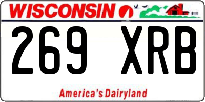 WI license plate 269XRB