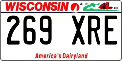 WI license plate 269XRE