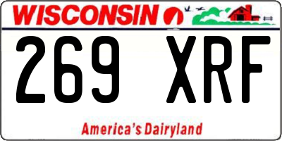 WI license plate 269XRF
