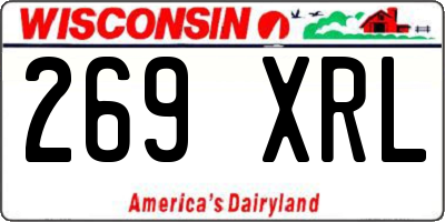 WI license plate 269XRL