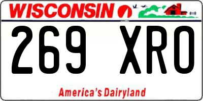 WI license plate 269XRO