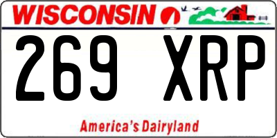 WI license plate 269XRP