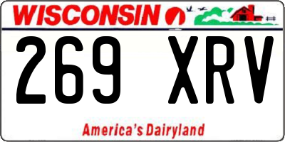 WI license plate 269XRV