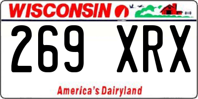 WI license plate 269XRX