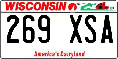 WI license plate 269XSA