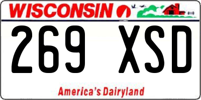 WI license plate 269XSD