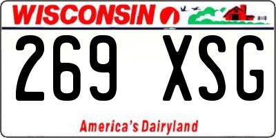 WI license plate 269XSG