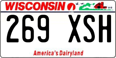 WI license plate 269XSH