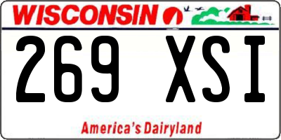 WI license plate 269XSI
