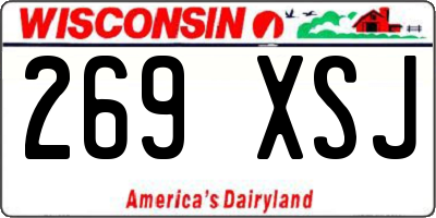 WI license plate 269XSJ