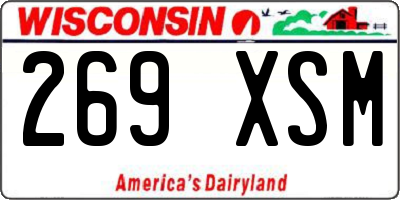 WI license plate 269XSM
