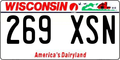 WI license plate 269XSN