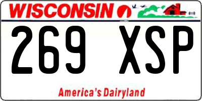 WI license plate 269XSP