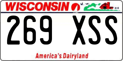 WI license plate 269XSS