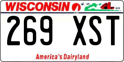 WI license plate 269XST