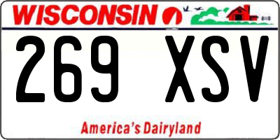 WI license plate 269XSV