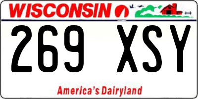 WI license plate 269XSY