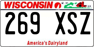 WI license plate 269XSZ