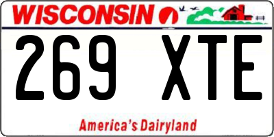 WI license plate 269XTE