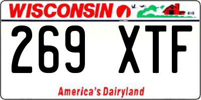 WI license plate 269XTF