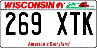 WI license plate 269XTK