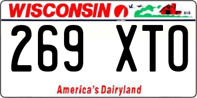 WI license plate 269XTO