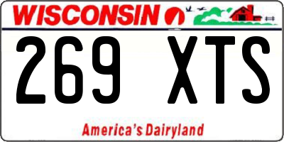 WI license plate 269XTS
