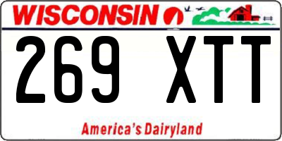 WI license plate 269XTT