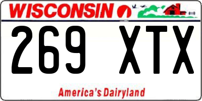 WI license plate 269XTX