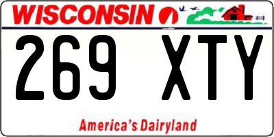 WI license plate 269XTY