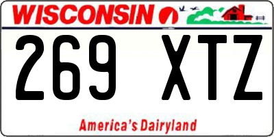 WI license plate 269XTZ