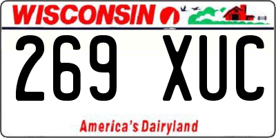 WI license plate 269XUC